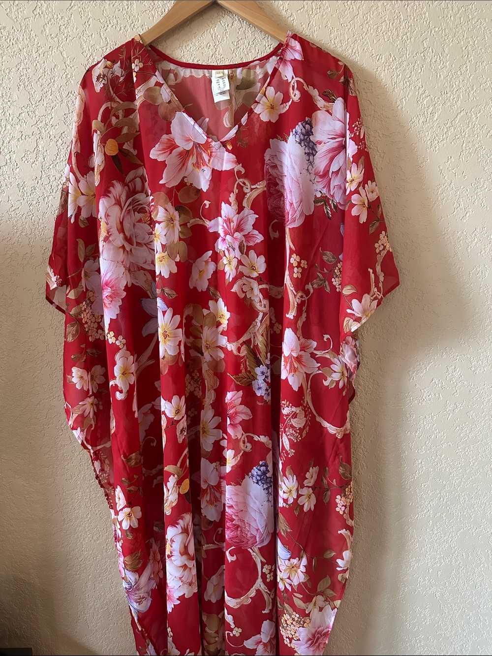 Gottex "Hitachi" Floral Kimono/Caftan Cover-Up